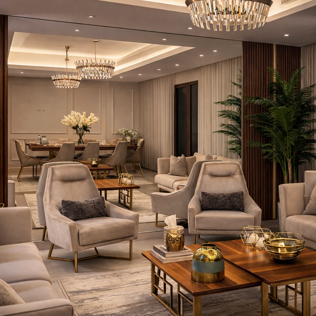Private Villa Grand Views Dubai living room design